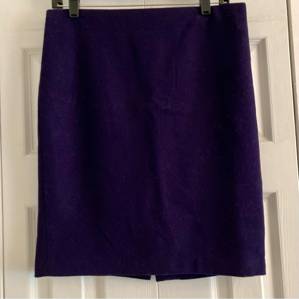 Deep Purple Wool-Blend Skirt (Size 6)